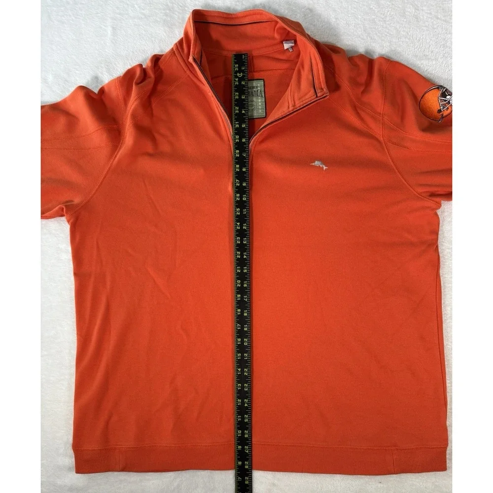 Tommy Bahama NFL‎ Cleveland Browns 1/4 Zip Pullover XL Pima Cotton Orange Logos